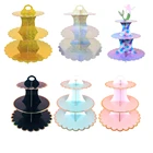 3-уровневая картонная подставка для кексов, подставка для кексов для дня рождения, свадьбы, девичника, рождественской вечеринки, десерт