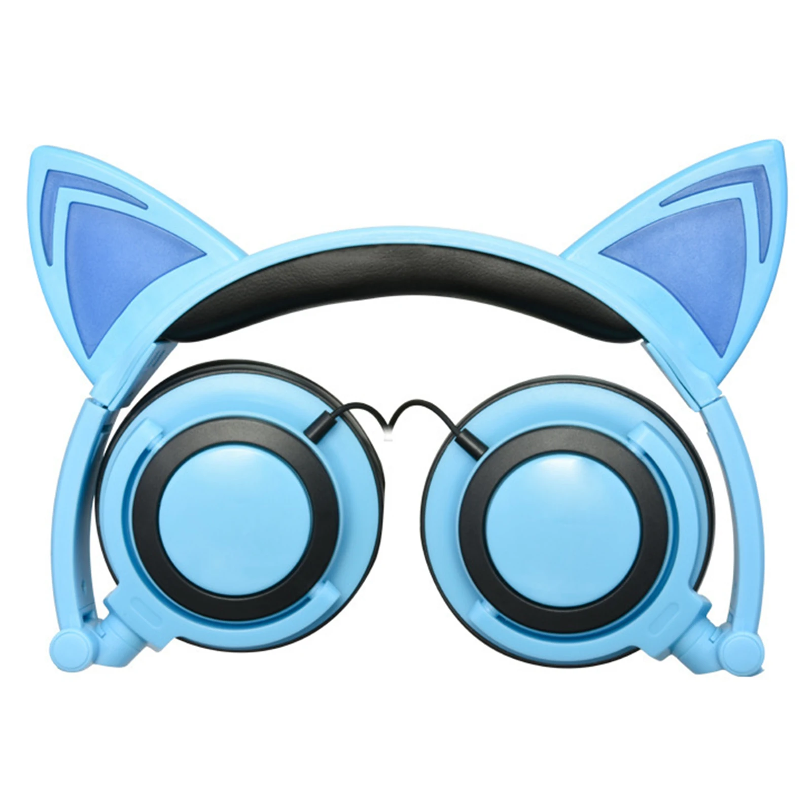 

С милыми кошачьими ушками гарнитура светодиодный светильник светящиеся наушники стерео 3,5 мм Jack Портативный складные регулируемые наушник...