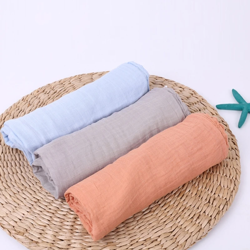 Manta receptora de muselina de fibra de bamb&uacute; para beb&eacute; reci&eacute;n nacido, saco de dormir de gasa de ba&ntilde;o de 2 capas, funda para cochecito de 120x120cm-1