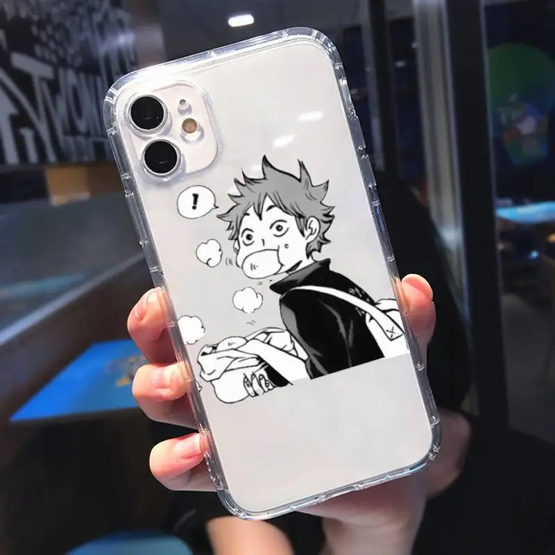 

Haikyuu Hinata attacks Anime Phone Case Transparent for iPhone 11 12 mini pro XS MAX 8 7 6 6S Plus X 5S SE 2020 XR