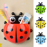 1pcs ladybug animal insect toothbrush holder bathroom cartoon toothbrush toothpaste wall suction holder rack container organizer