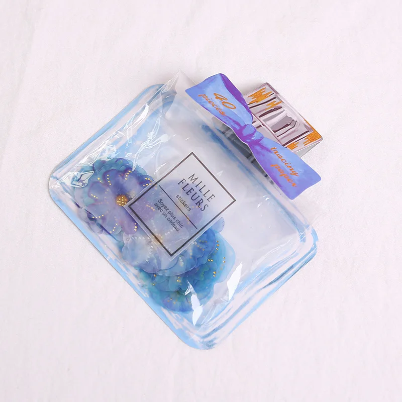 light purple 40 шт./пакет цветные наклейки креативный Парфюм Бутылка наклейка с изображением лепестков сумка Украшение чашки Наклейки Листы этикетки заметки почтовые принадлежности - Цвет: light purple