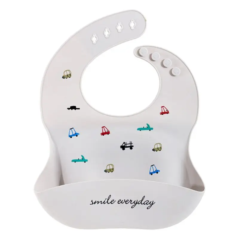 

Baby Newborn Cartoon Bibs Waterproof Food Grade Silicone Feeding Saliva Towel L9CD
