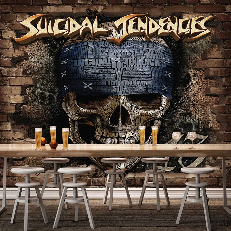 3D обои на заказ ретро ностальгические персональные 3d стерео кирпичная стена