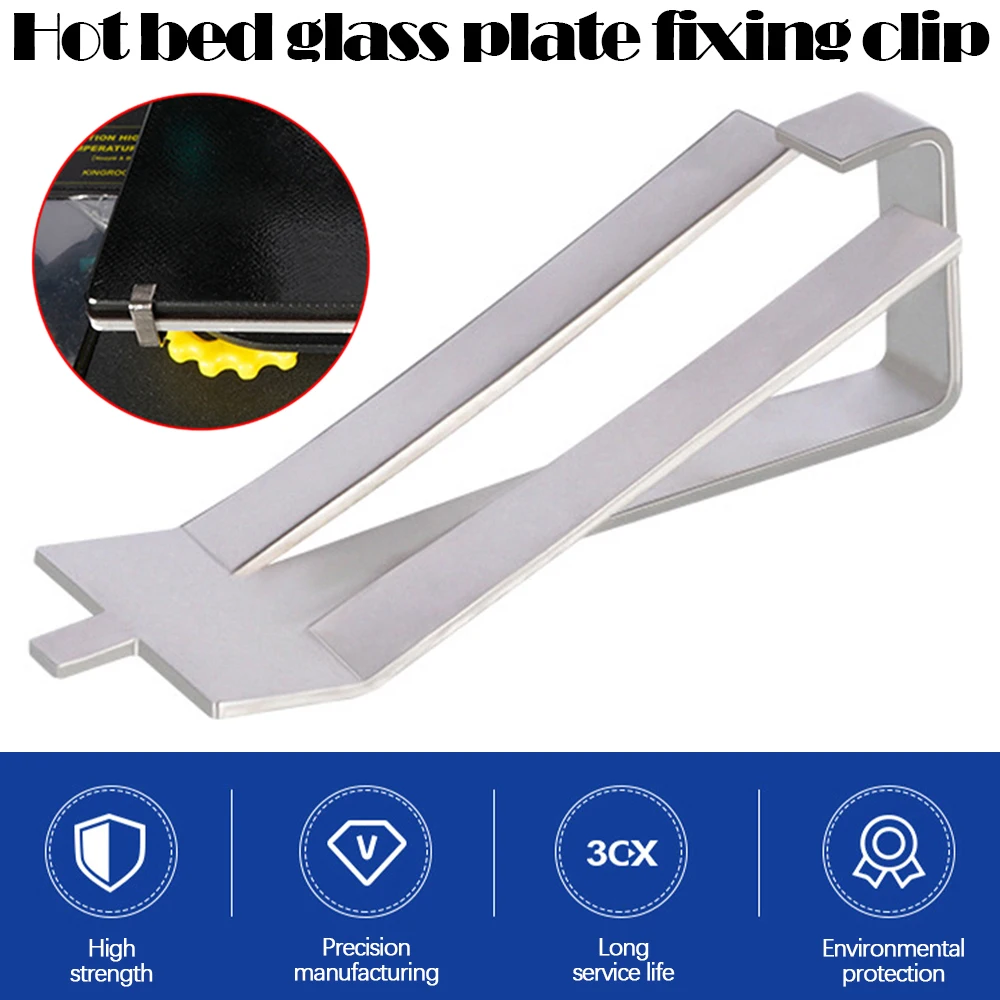 

2Pcs 3D Prtiner Glass Bed Clips Metal Small Picture Photo Frame Spring Turn Clip Hanger Silver Tone