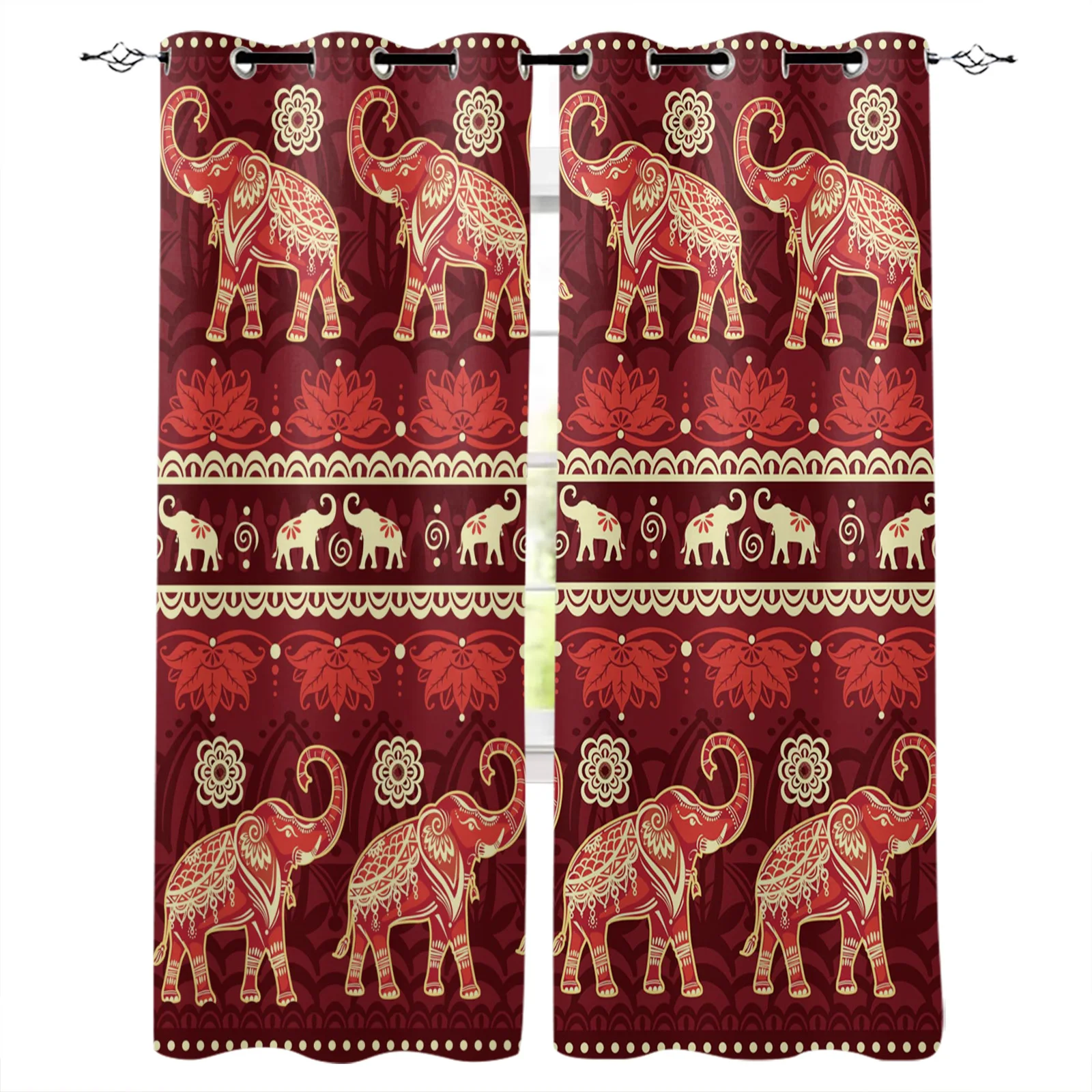 Затемняющие шторы в виде слона и цветов занавески из Индии для спальни кухни