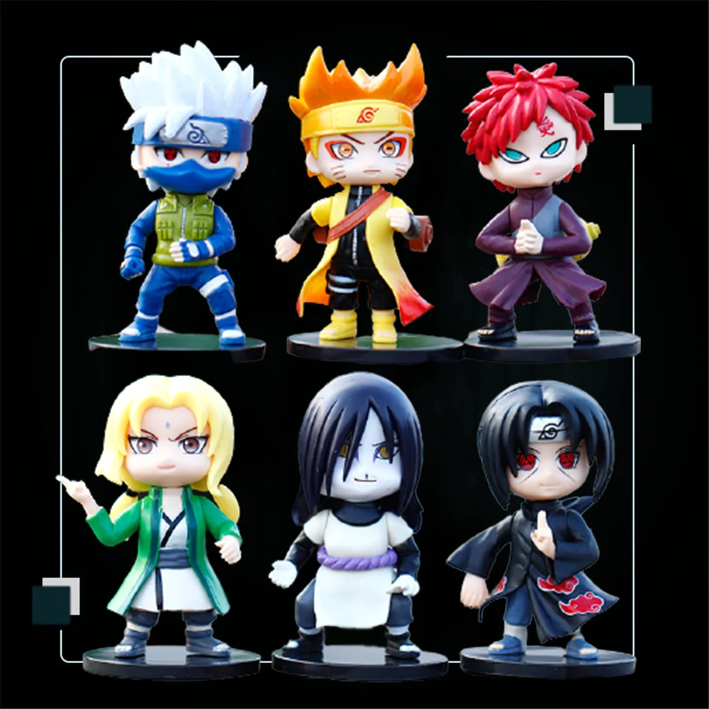 

Japanese Anime 6Pcs / Set Naruto-Figure 10Cm Sasuke Itachi Kakashi Gaara Jiraiya Sakura Q Version Pvc Model Collectibles Gift