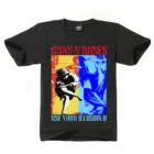 Новая мода Панк футболка Guns N Roses, футболка для мужчин черная футболка тяжелый металл Топы пистолеты и розового цвета с принтом роз, футболки в стиле хип-хоп детские футболки