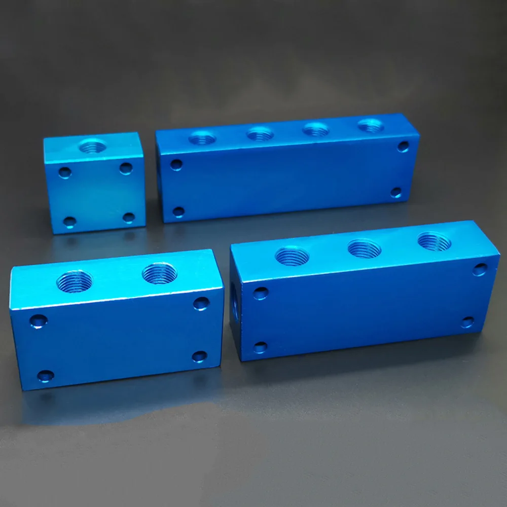 1/2/3/4 Way 4/6/8/10 порты BSP G3/8 &quotIn G1/4" Out синий Алюминиевый разветвитель для