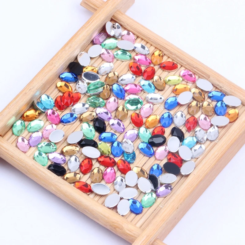 Акриловые стразы с плоской задней стороной 4x6 мм 10000 шт овальной формы много
