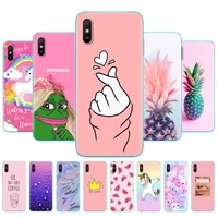 for xiaomi redmi 9a case silicon back cover phone cases for redmi 9a soft back case 6 53 inch etui bumper pink pineapple summer