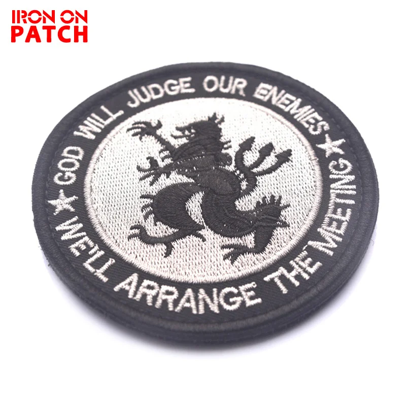 Военные тактические блестящие нашивки с вышивкой гордость значок Бога будет