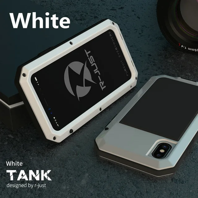 White Phone Case Outdoor Heavy Duty Doom Armor Shockproof Metal Case For iPhone XS MAX XR X 7 8 6 6S Plus 5 SE 5S 4 4S Dustproof Protection Cover - Цвет: White Phone Case