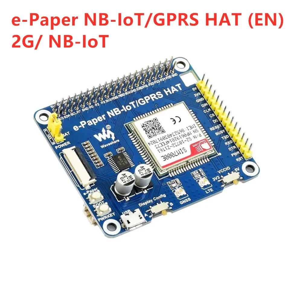 e-Paper NB-IoT Плата драйвера/шляпа для E-ink, электронная бумага: SPI интерфейс, WiFi, 2G/NB-IoT. Шляпа ESP8266, ESP32, NB-IoT/GPRS - Комплект: e-Paper NB-IoT