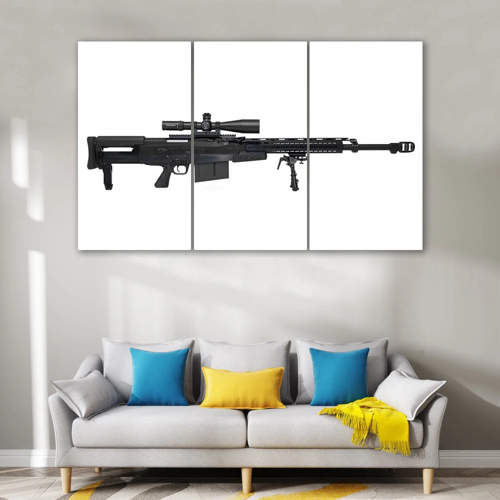 CAPICS 5 панелей Холст Искусство пистолет оружие Барретт M82A1 анти-устройство