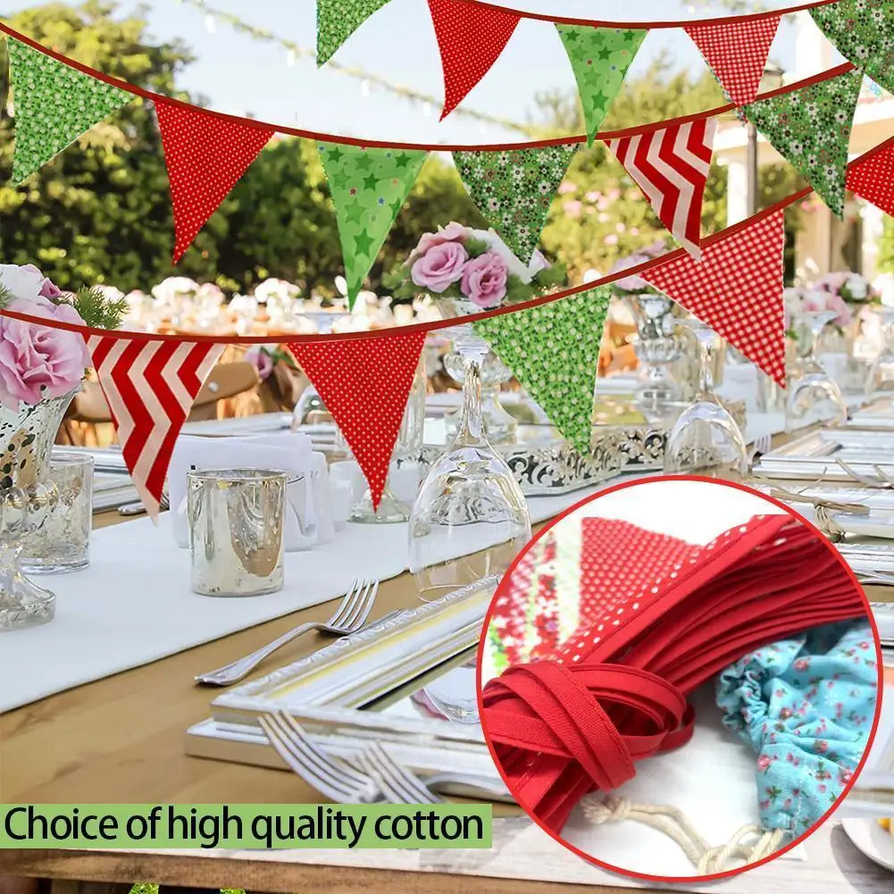

New Cotton Flags Pennant Birthday Bunting Banners Wall Wedding Party Background To Flag Pull Shoot Decor Home Garland Hangi S0L2