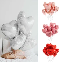 10pcs foil latex ballons rose gold love heart balloon baby shower adult wedding birthday air globos new year decorations 2021