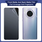 2 в 1 Защитная пленка для задней панели экрана Huawei Honor 50 9X 10i nova 9 для 40 30 20 10 Lite P30 Pro Гидрогелевая пленка с полным покрытием матовая