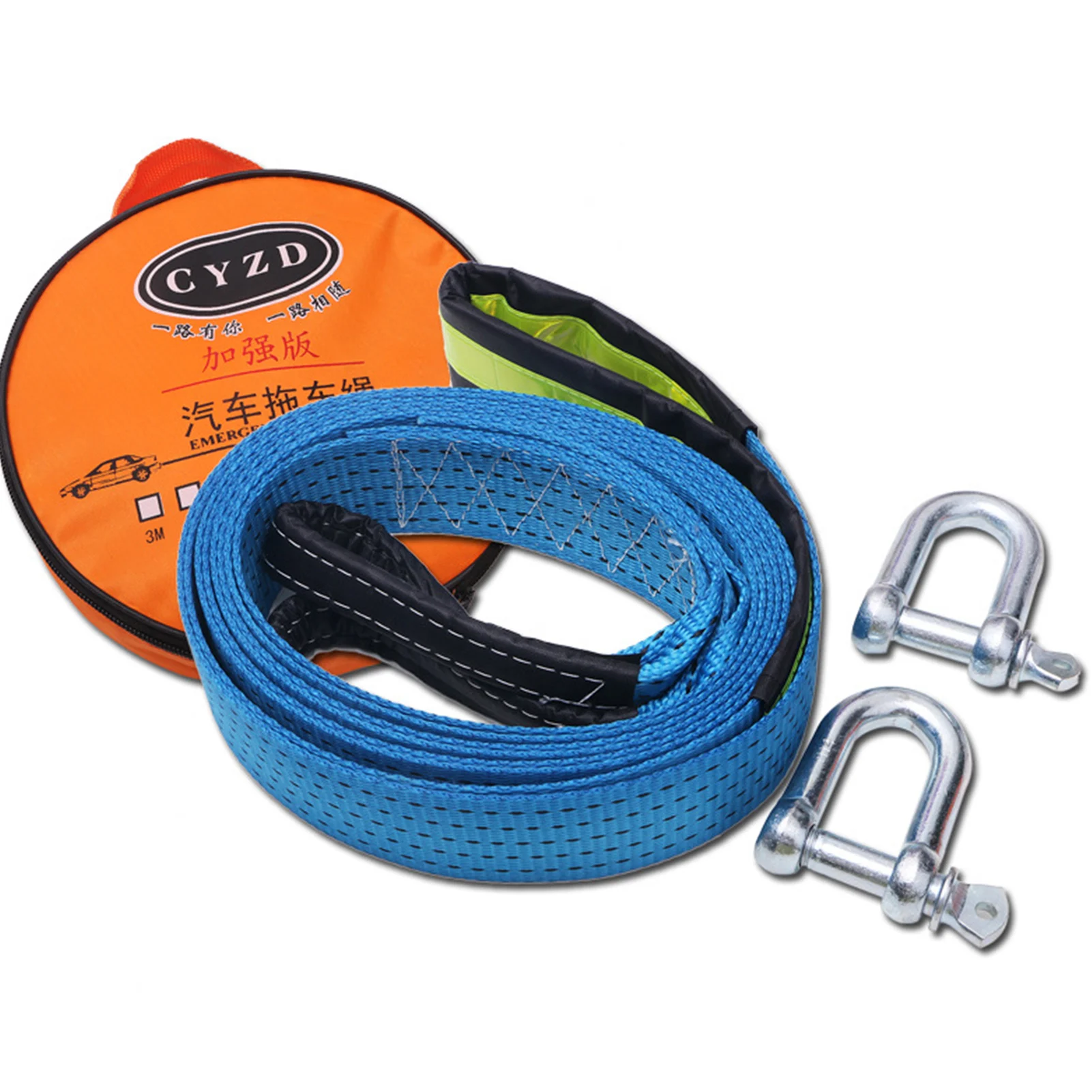 

3m/4m Universal Car Tow Strap Nylon 8 Tons Recovery Towing Cable Belt Heavy Duty Off Road Reflective Car Towing Rope Incredible