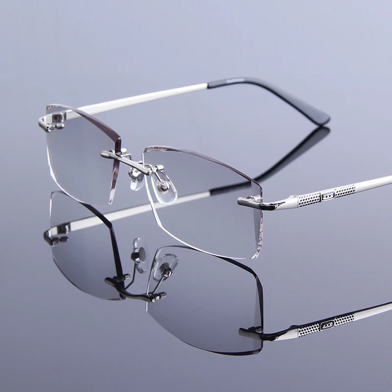 Высококачественные алмазные режущие очки для чтения мужские градиентные серые