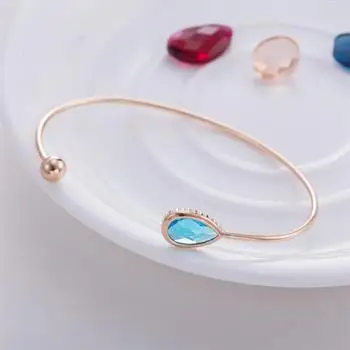 

Hot Sale European New Fashion Sky Blue Crystal Bangle Bracelet High-end Jewelry Wholesale