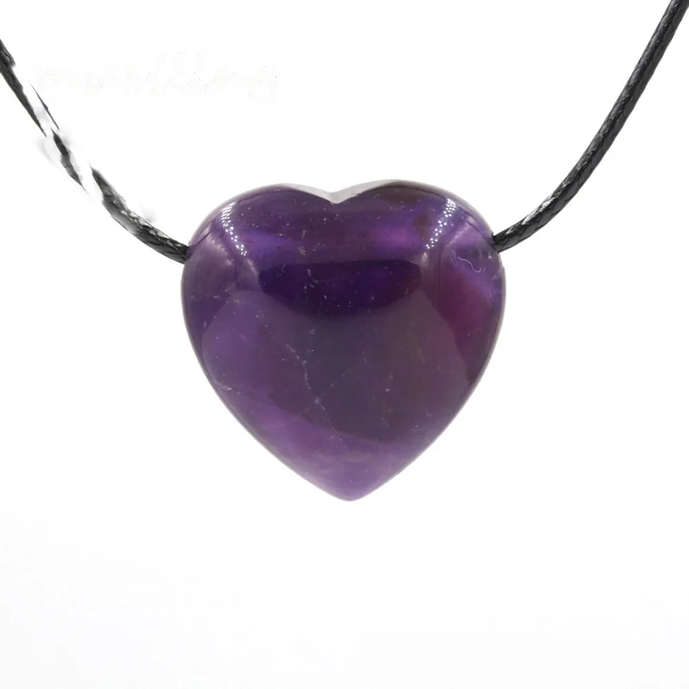 

Valentine's Day Gift for Lover jewlery Colorful Natural Stone Necklace Gemstone Crystal Puffy Heart Pendant Necklace Chain2021