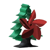 european style simple and portable christmas tree fireplace fan 5 blade fan energy saving driven by thermal energy