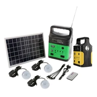 1set 10w solar generator solar system solar panelpower cordradio3 led bulbsremote control outdoor diy emergency power