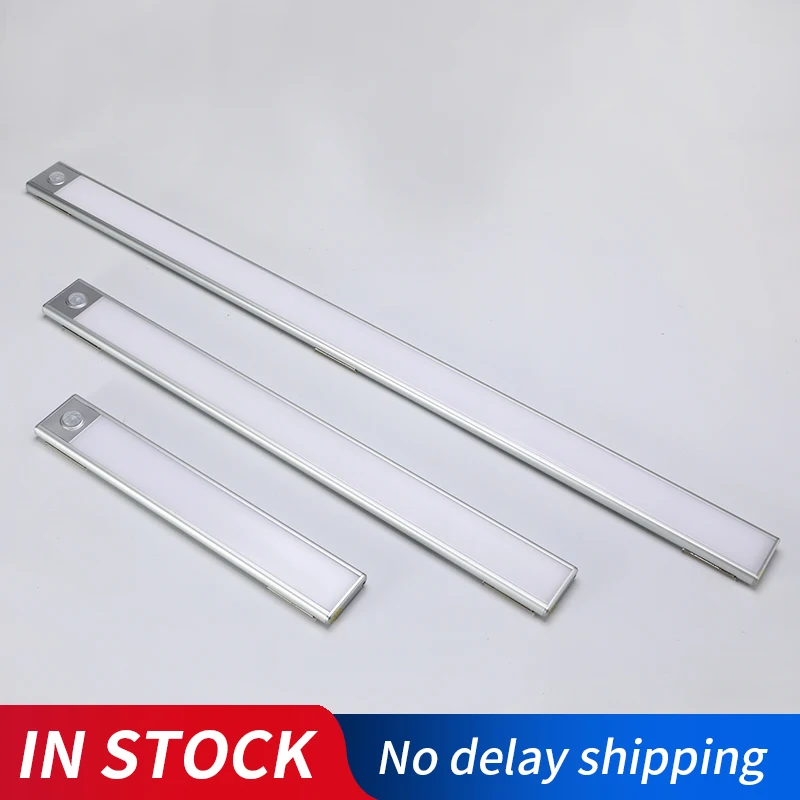 USB Перезаряжаемые светодиодный движения Сенсор под шкаф светильник Беспроводной