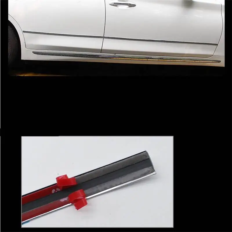 Лента для защиты кузова автомобиля от столкновений 3 м хромированная Яркая