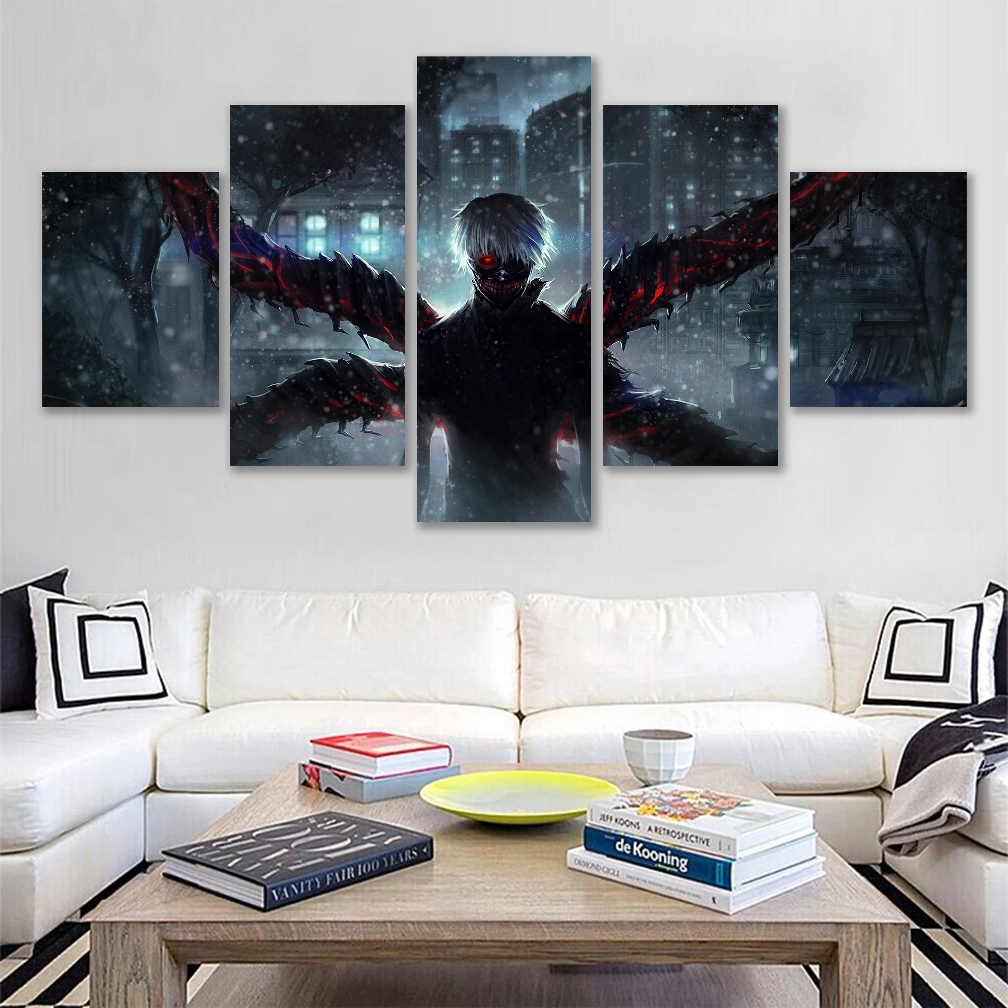 

Tokyo Ghoul Canvas Painting Anime Prints Home Decoration 5 Panel Wall Art Modern Poster Living Room Modular Pictures Framework