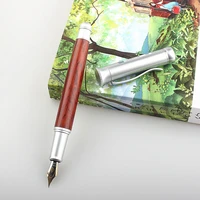 metal new wooden fountain pen high quality 0 5mm nib 2 colors luxury wood ink pens business gifts writing office school supplie