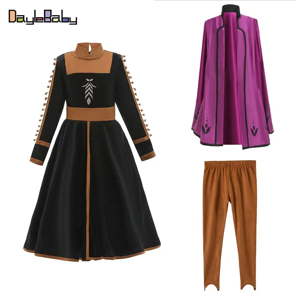 Нарядный комплект одежды принцессы Новинка платье Анны и Эльзы для девочек с