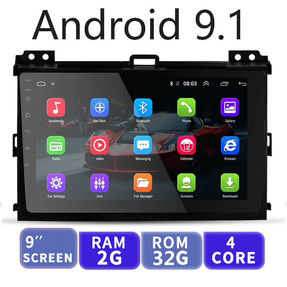 Автомагнитола 9 &quot Android 1 для Toyota LAND CRUISER Prado 120 2004 2009 сенсорный экран мультимедиа GPS