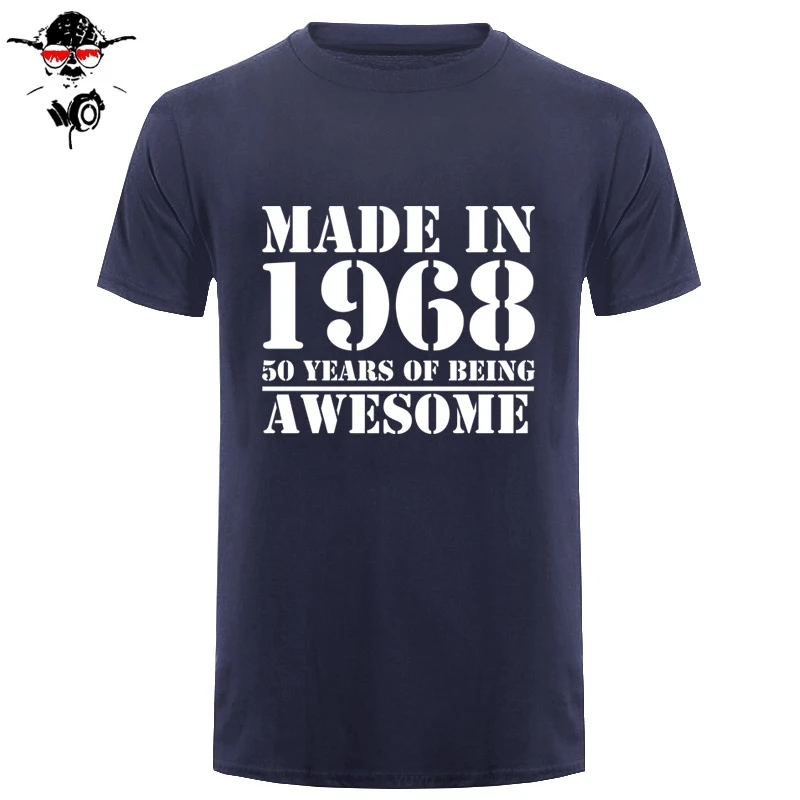 Мужская футболка с короткими рукавами круглым вырезом и принтом 50 лет