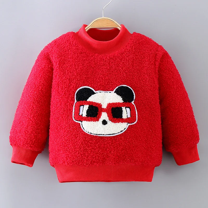 Children's Fleece Padded Sweater Warm Top Baby Boys Girls Clothing Tops Cartoons Toddler Kids Clothes for Baby Boy Girl Sweaters