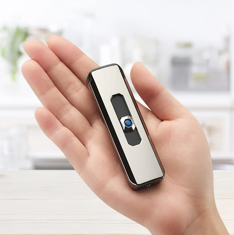 Двусторонний USB светильник для зарядки с кнопкой push-up электронный ветрозащитный