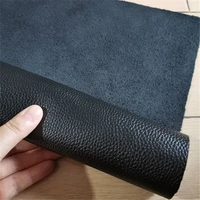 780 litchi pattern black whole top layer cowhide genuine leather soft bag belt edging suitcase diy handmade leather fabric