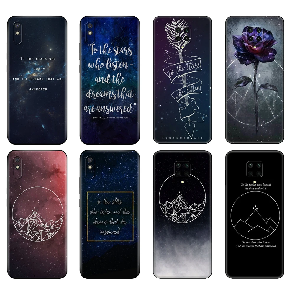 

Black tpu Case For Xiaomi Redmi 7A 8 8A 9 9A 9C Case Redmi Note 8T 8 Pro T Note 9 9S 9 Pro A Court of Mist and Fury Sarah J Maas