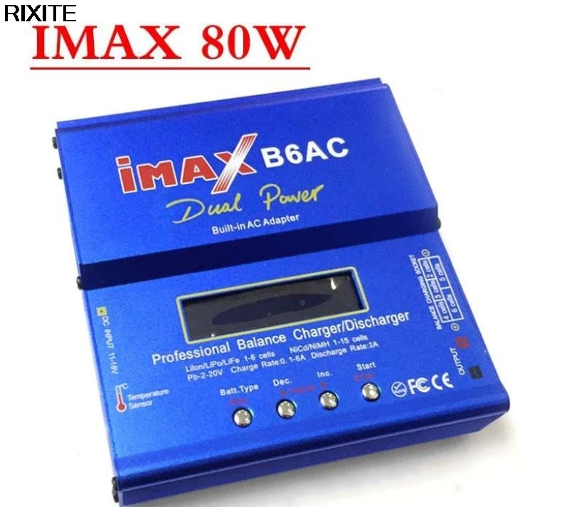 

iMAX B6 AC RC Charger 80W B6AC 6A Balance Charger Digital LCD Screen Li-ion LiFe Nimh Nicd PB Lipo Battery Discharger
