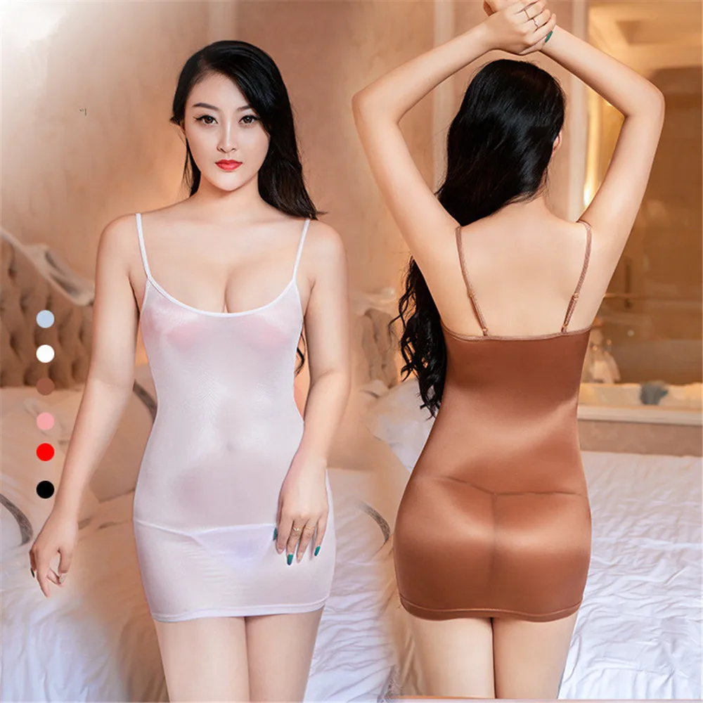 

Women Female Dress Skirt 2pcs set Spaghetti Strap Bodycon Sexy Clubwear Thong See Through Vestido Babydoll Underwear Clothing