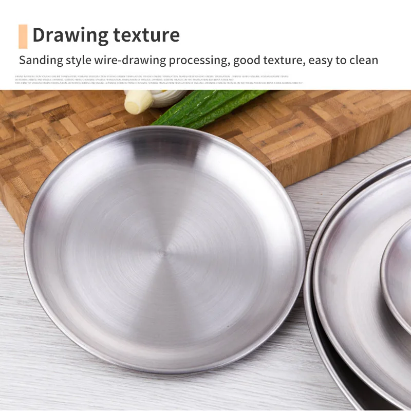 Туристическая обеденная тарелка из нержавеющей стали прочная посуда для пикника