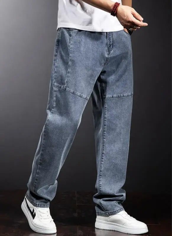 Man Loose Jeans Hiphop Skateboard Jean Baggy Denim Pants Street Men Thin Cowboy Trousers Size 28-44