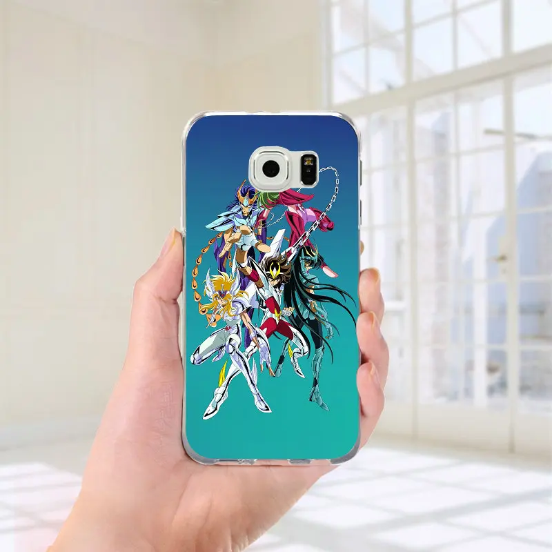 Cartoon Saint Seiya Soft Anti-knock Phone Case for Samsung Galaxy S2 S3 S4 S5 Mini S6 S7 S8 S9 S10 Edge Plus Lite Note 8 9 | Мобильные