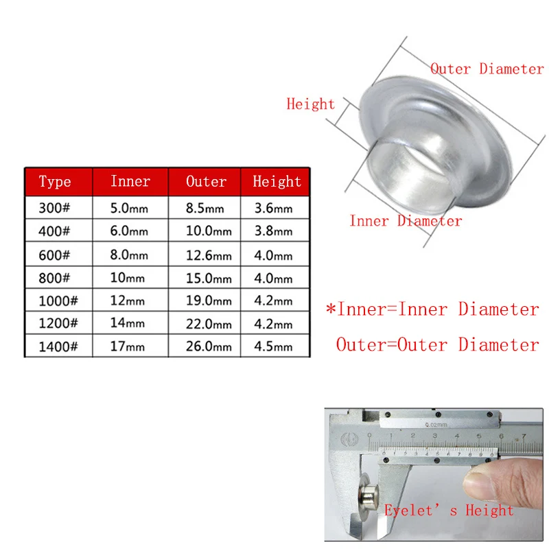 100 компл./упак. латунные черные Люверсы с прокладкой внутренний диаметр 5 17 мм для