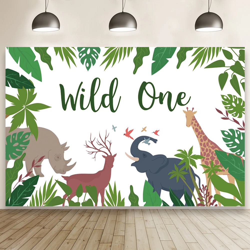 

Фон для фотосъемки с изображением диких тропических растений для дня рождения детей