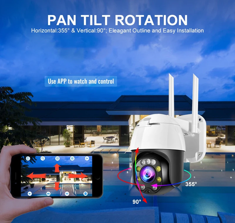 SECUEYE 1080P купольная IP камера Камера WiFi Pan/наклон 5X зум возможностью погружения на