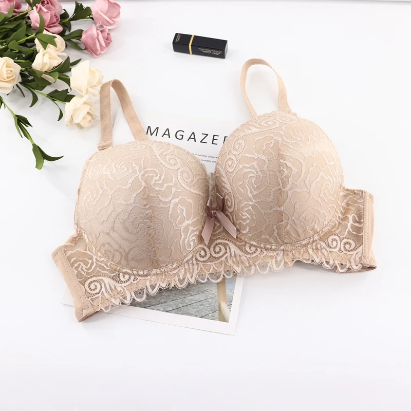 Beauwear французский стиль кружева девушка тонкая чашка C D женское белье Глубокий V сексуальный женский бюстгальтер размера плюс 42D 44D 46D 48D мягкие бюстгальтеры для женщин