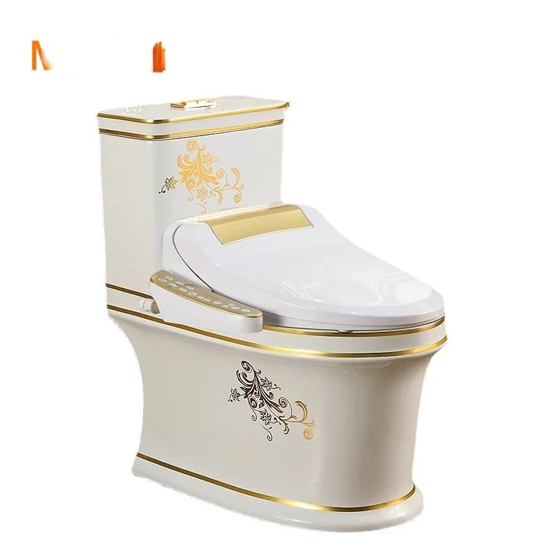 

European toilet gold smart water-saving toilet cover is hot sitting cover plate cleaner automatic cleaning drying closestool