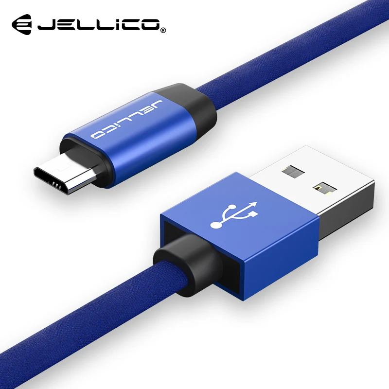 Jellico 100 см высокопрочный Micro USB кабель для samsung Xiaomi LG USB 3.1A Быстрая зарядка данных плетеное зарядное устройство Android мобильный телефон - Цвет: Синий